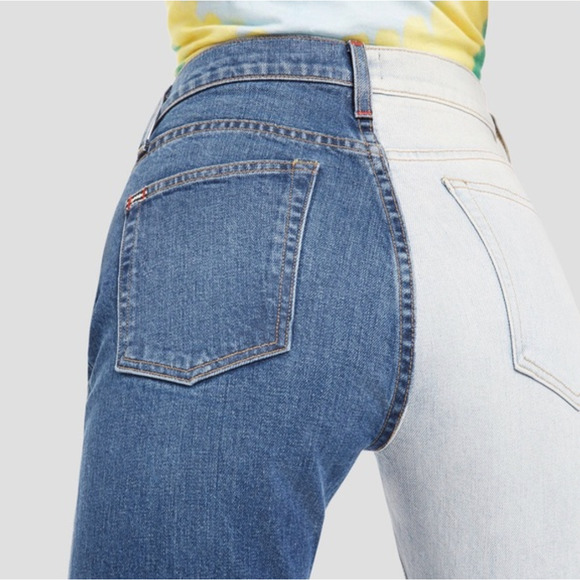 ALICE + OLIVIA Amazing Two Tone High Rise Boyfriend Jeans {C2} - Picture 3 of 10